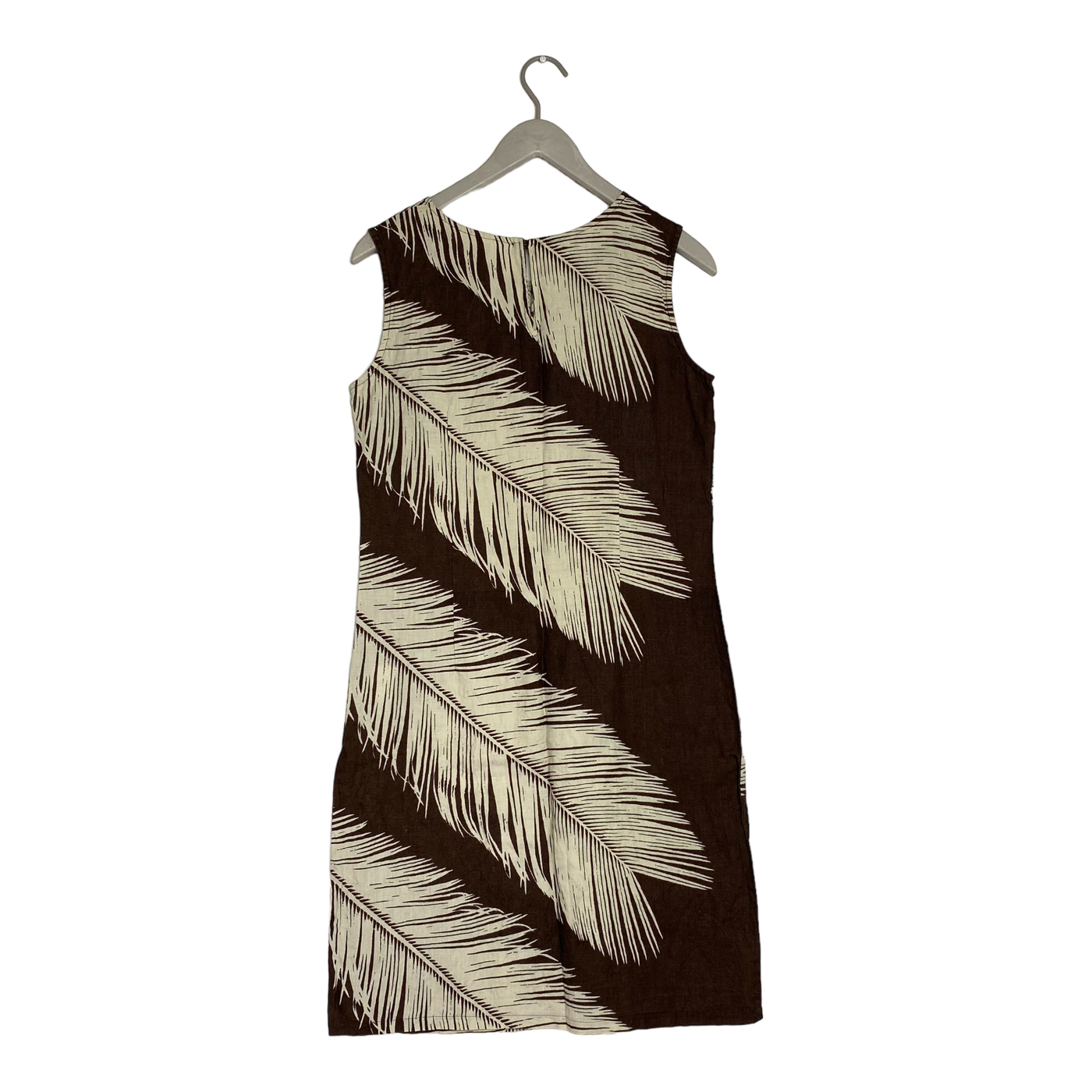 Marimekko vintage linen dress, brown/cream | woman 38