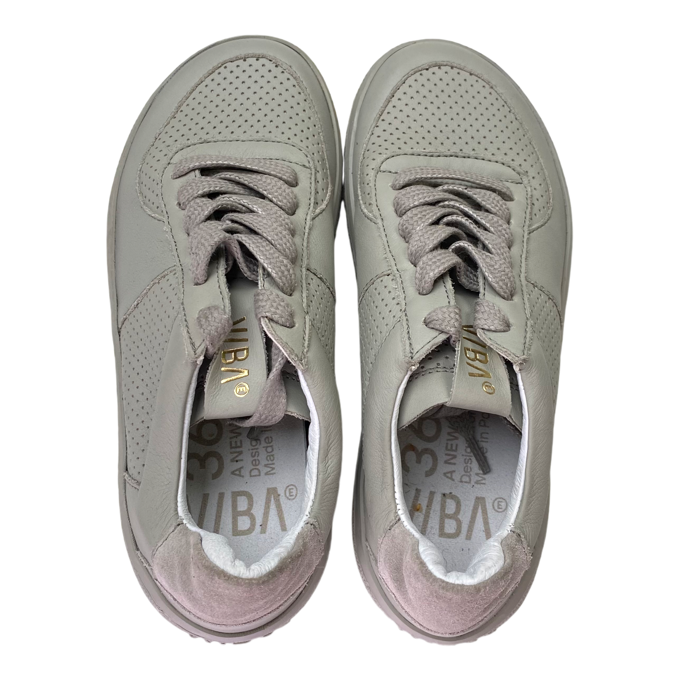 VIBAe London Bio leather sneakers, light grey | 36