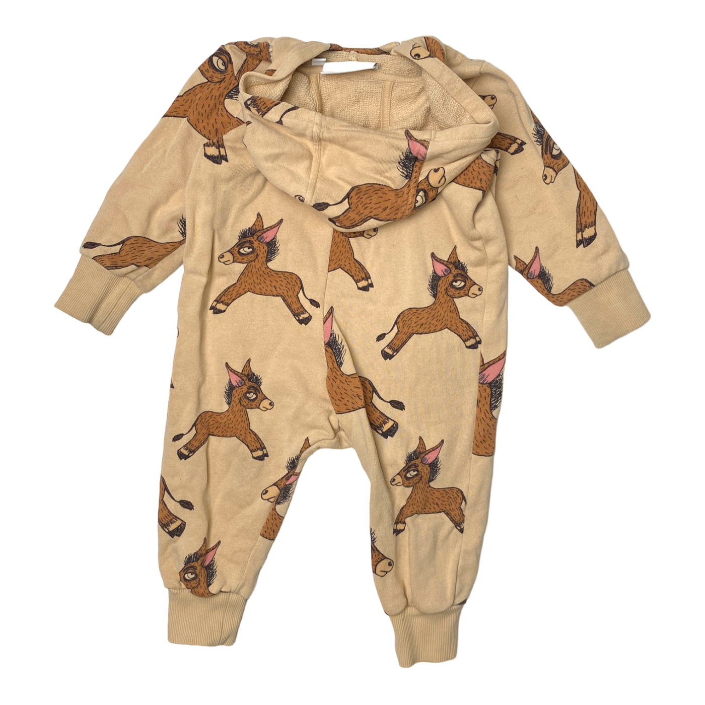 Mini Rodini sweat jumpsuit, donkey | 68/74cm