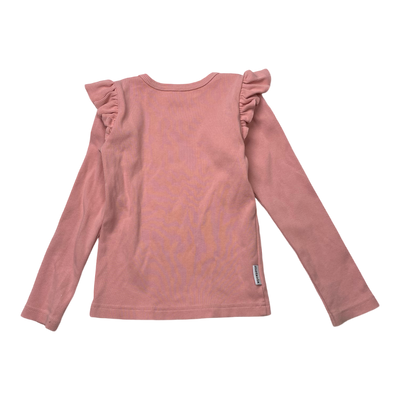 Metsola rib frill shirt, pink | 104cm