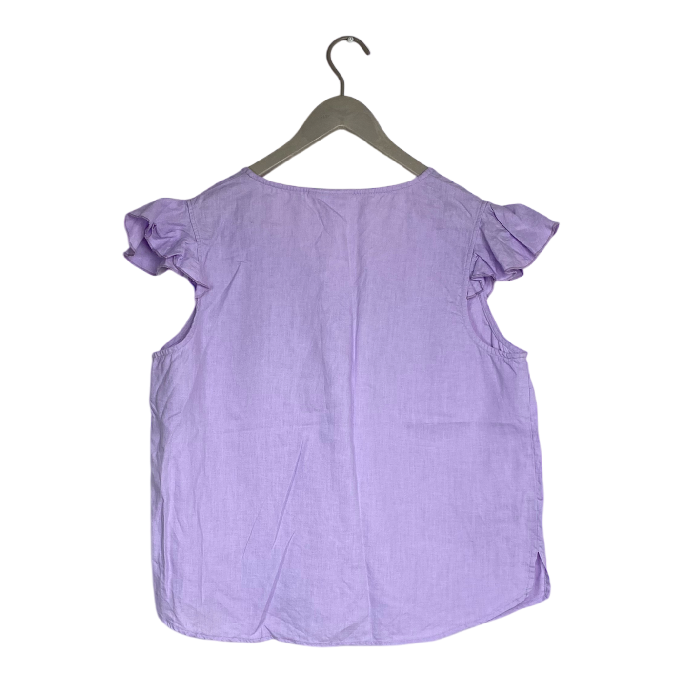 Nakoa classic linen frill shirt, lavender | woman XL