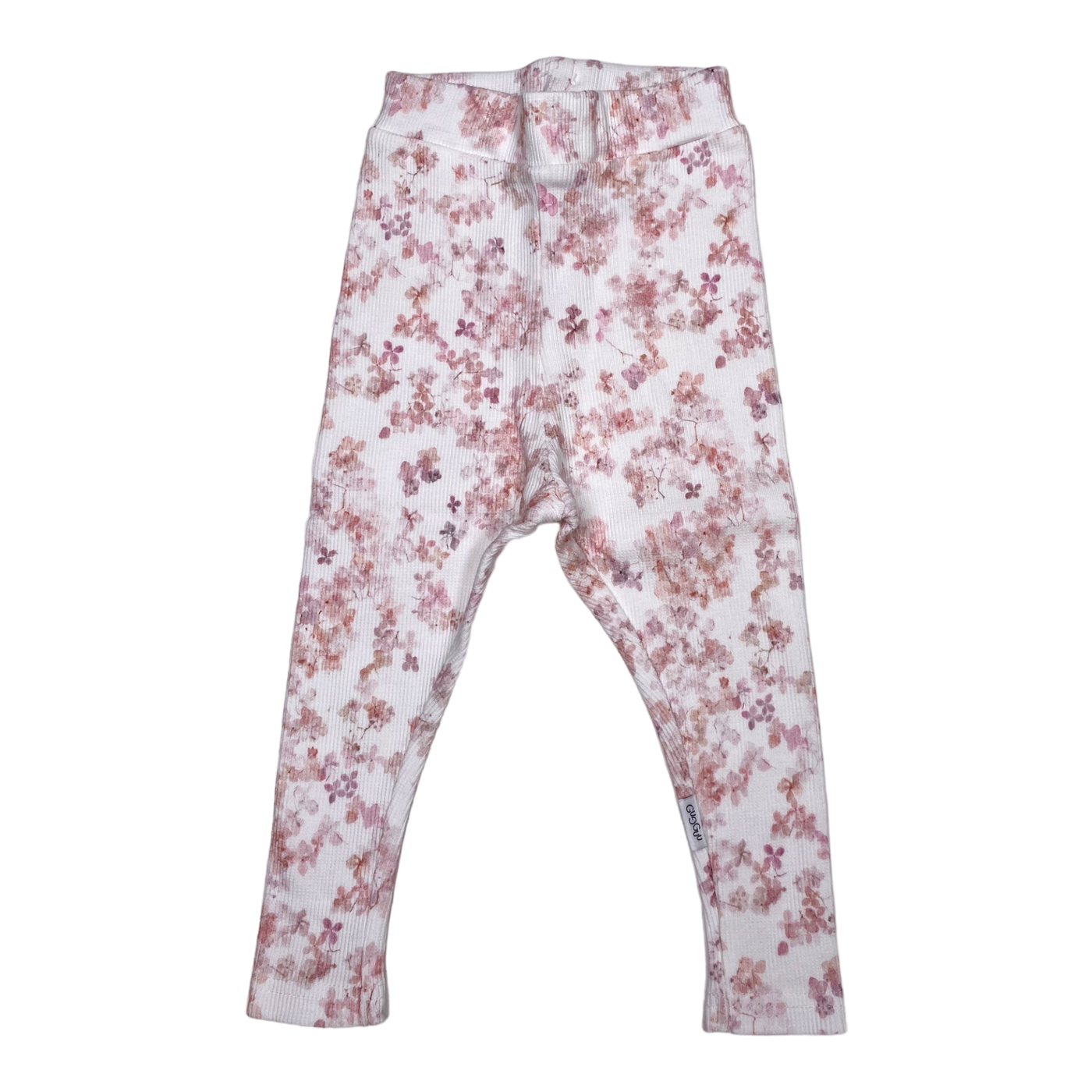 Gugguu rib leggings, flower | 68cm