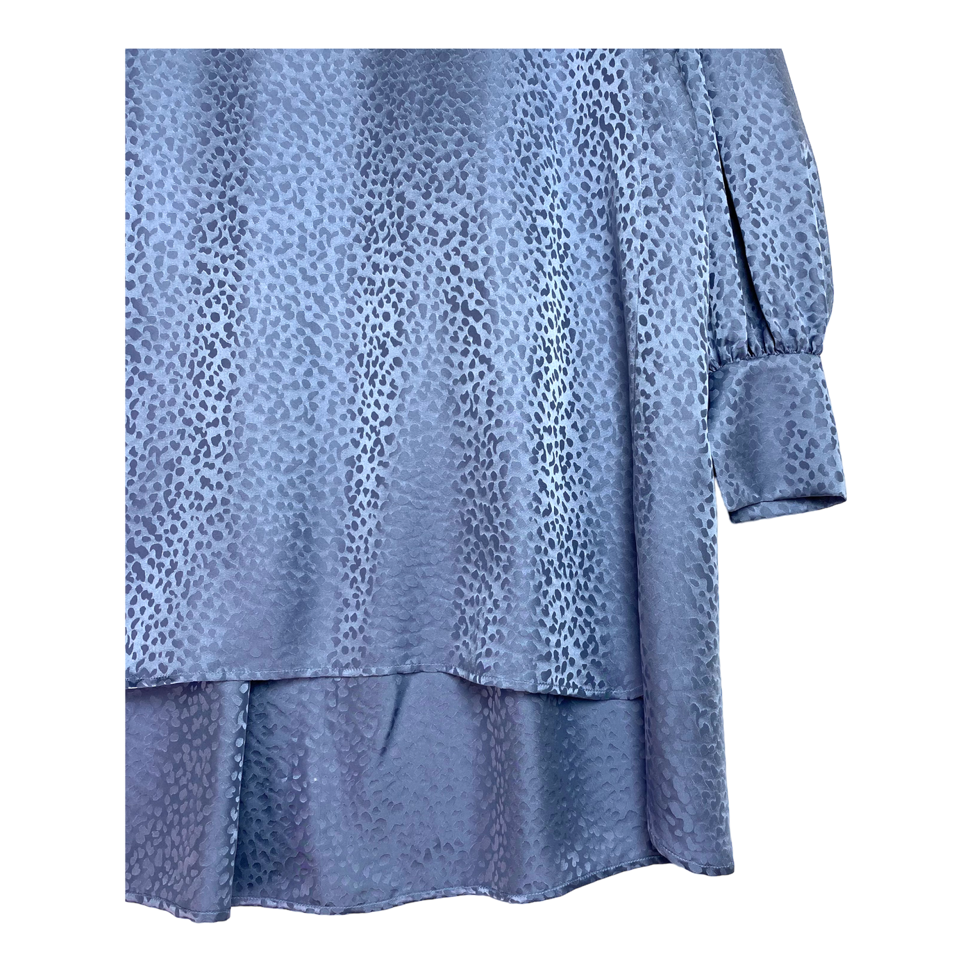 Studio Heijne long sleeve silk dress, powder blue jacquard | woman 38