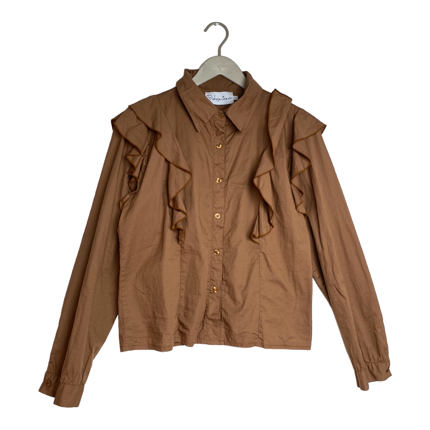 Bypias bohemiana collar shirt, brown sugar | woman S