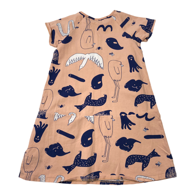 Papu t-shirt dress, peach | 134/140cm