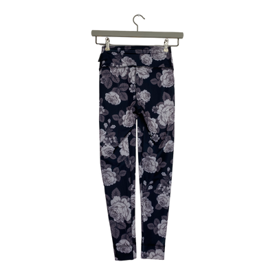 Ommellinen sport leggings, black flowers | woman XS