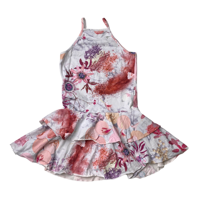 Gugguu spagetti frilla dress, flowers | 134cm