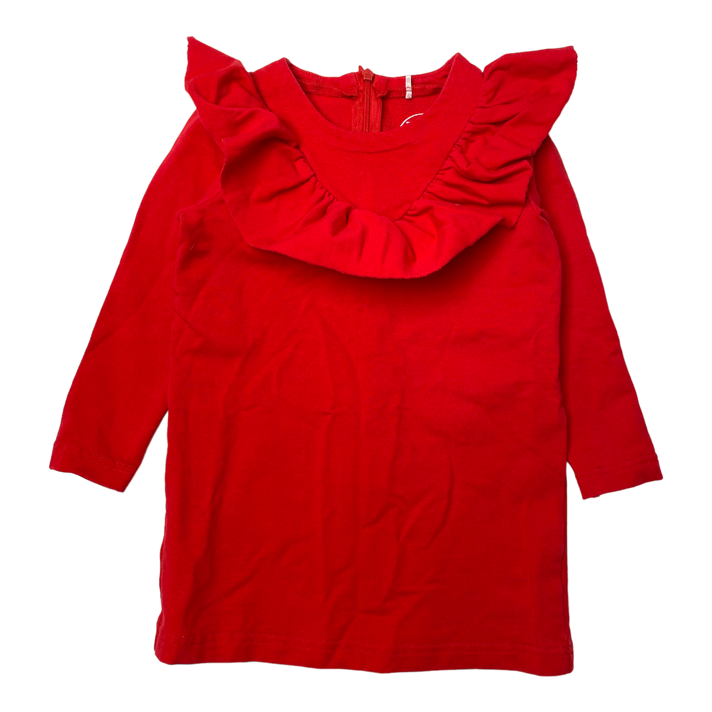 Metsola frill sweat dress, red | 86/92cm