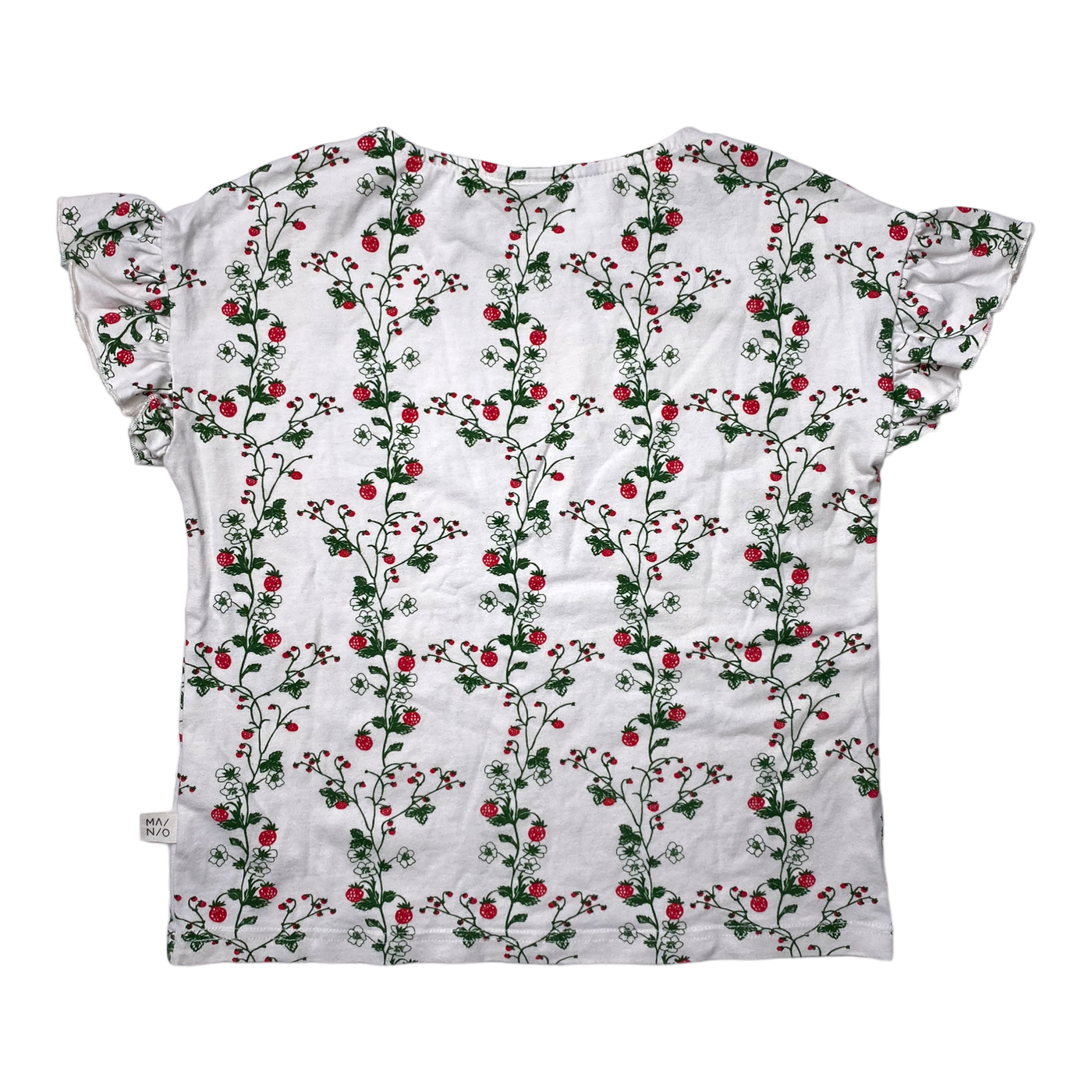 Mainio frill t-shirt, strawberry | 134/140cm