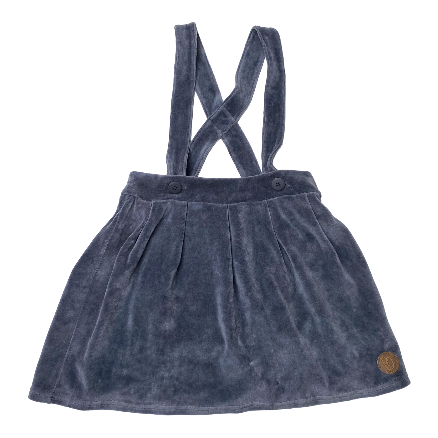 Blaa dungaree velour skirt, stone grey | 110/116cm