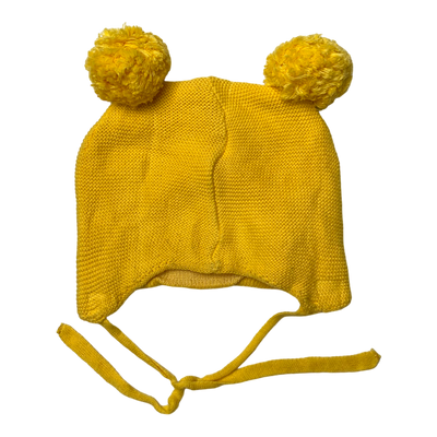 Metsola knitted cotton beanie, canary | 3-4y