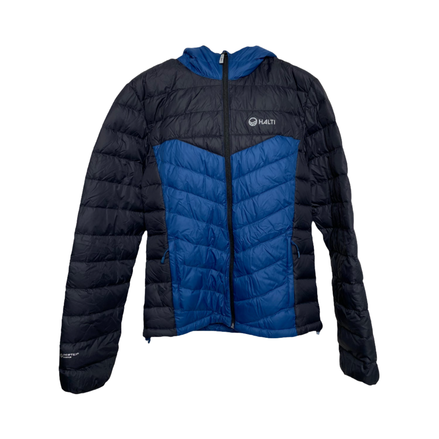 Halti Huippu down jacket, black/midnight blue | man XS