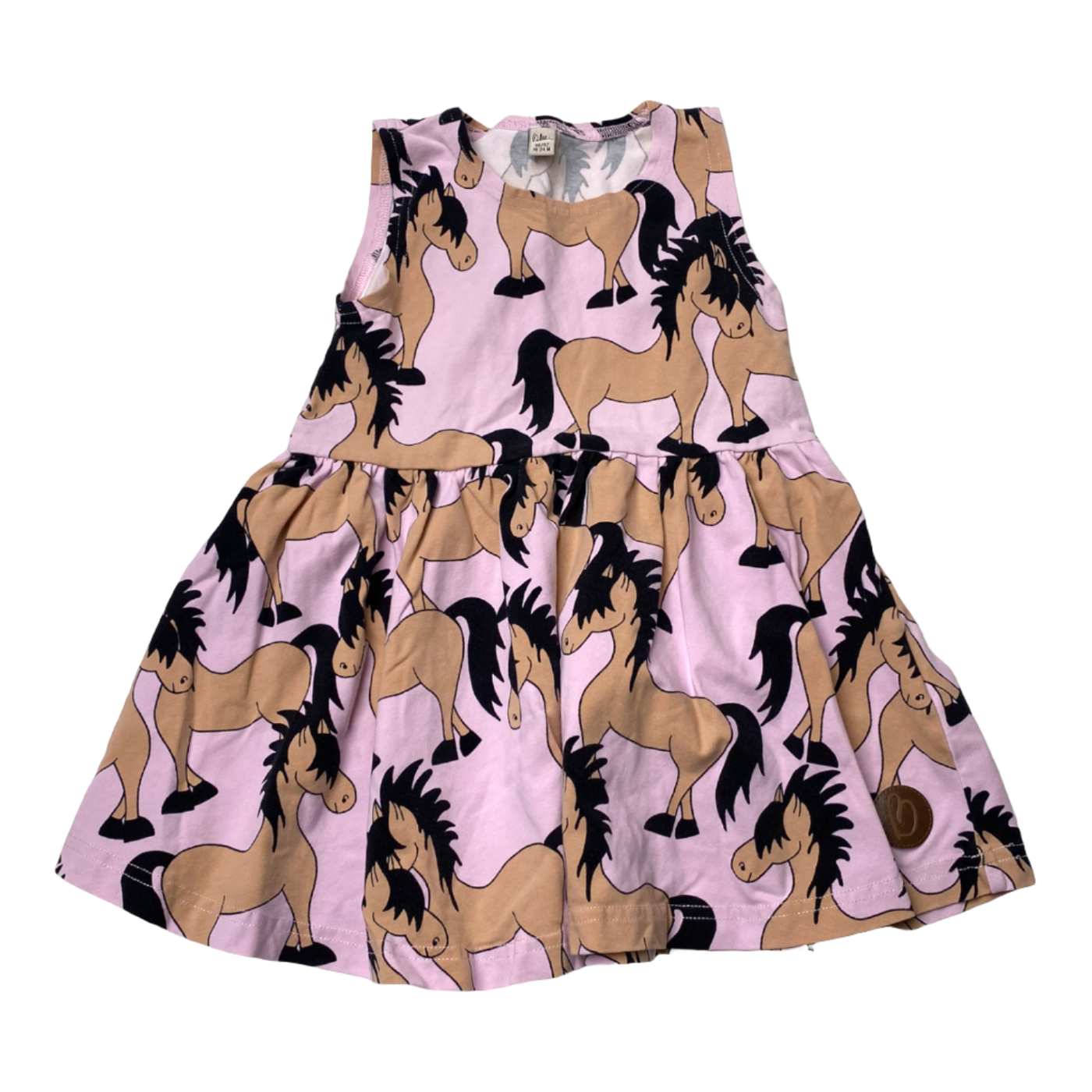 Blaa sleeveless dress, horses | 86/92cm