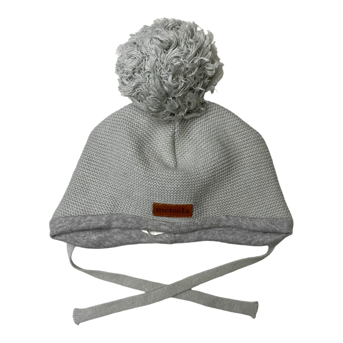 Metsola cotton knitted beanie, light grey | 6-12m