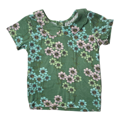 Mini Rodini collar t-shirt, flowers | 92/98cm