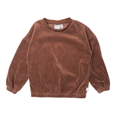 Mainio velour shirt, brown sugar | 110/116cm