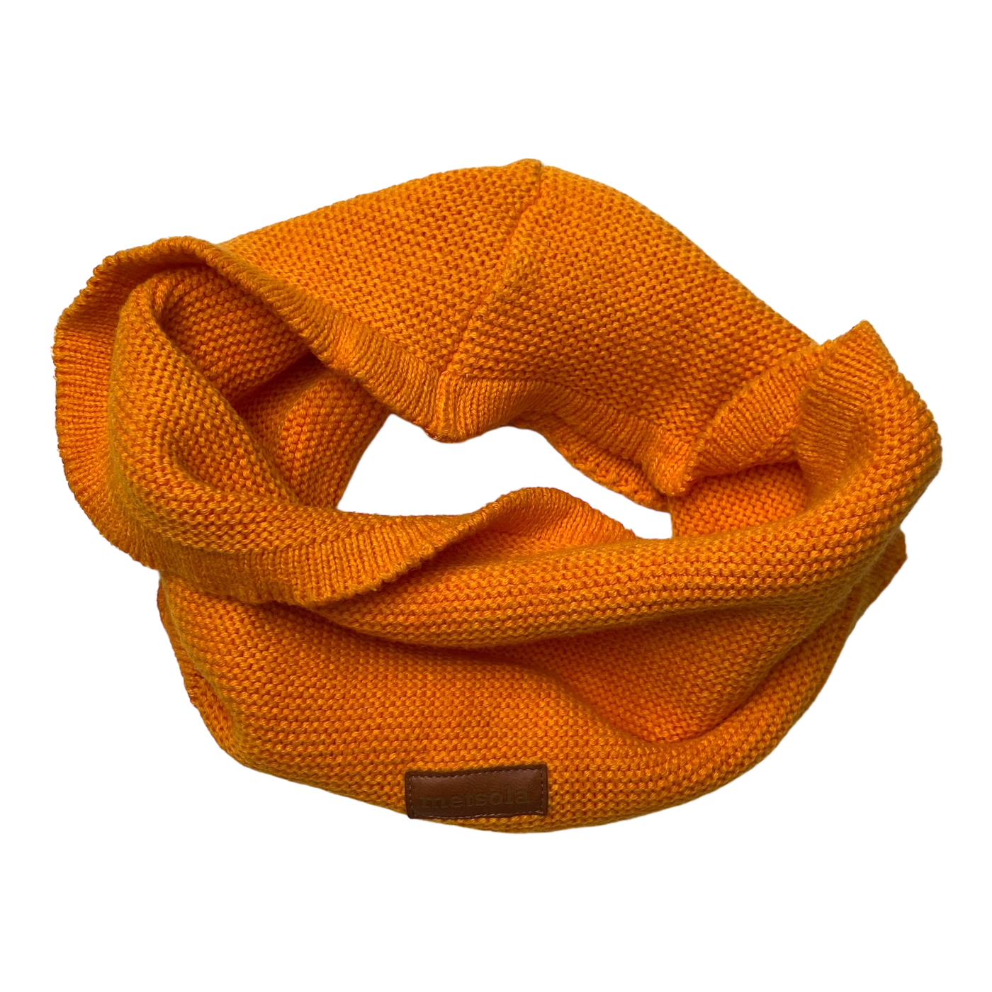 Metsola knitted cotton tube scarf, orange | onesize