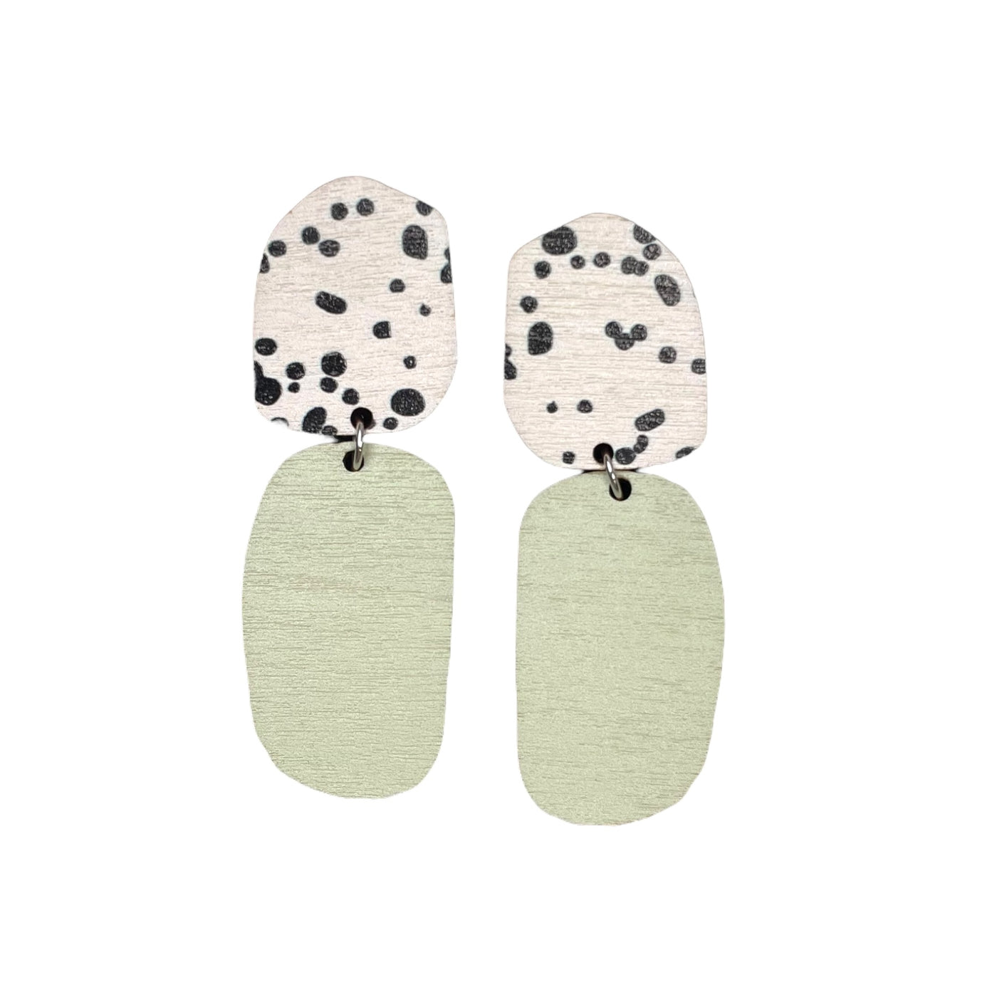 Maanantaimalli earrings, pistachio/dots| onesize