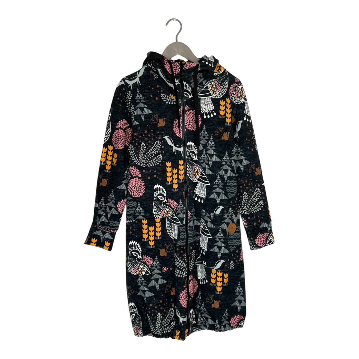 Versonpuoti hooded sweat dress, birds | woman S