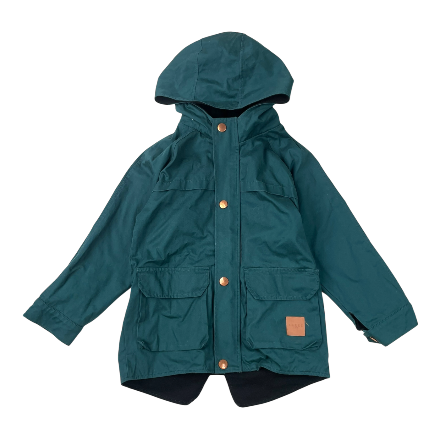 Aarre hooded parka, teal | 110/116cm