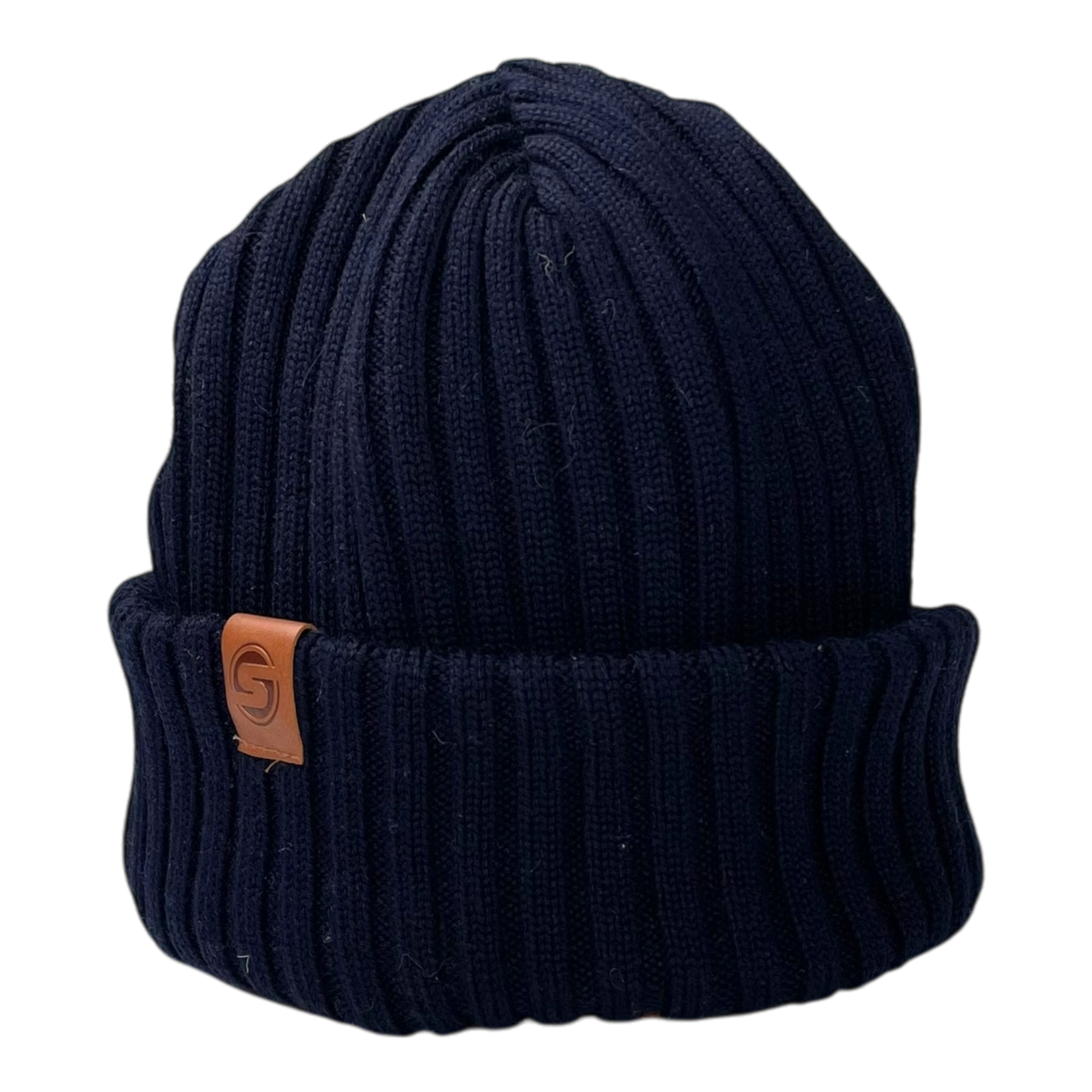 Superyellow merino wool beanie, midnight blue | adult onesize