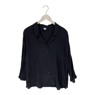 R-Collection silk shirt, black | woman XXL