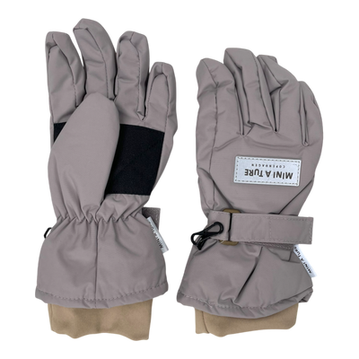 Mini A Ture winter gloves, grey | 8-10y