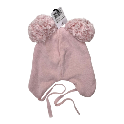 Gugguu cotton knitted beanie with 2 poms, pink | kids L