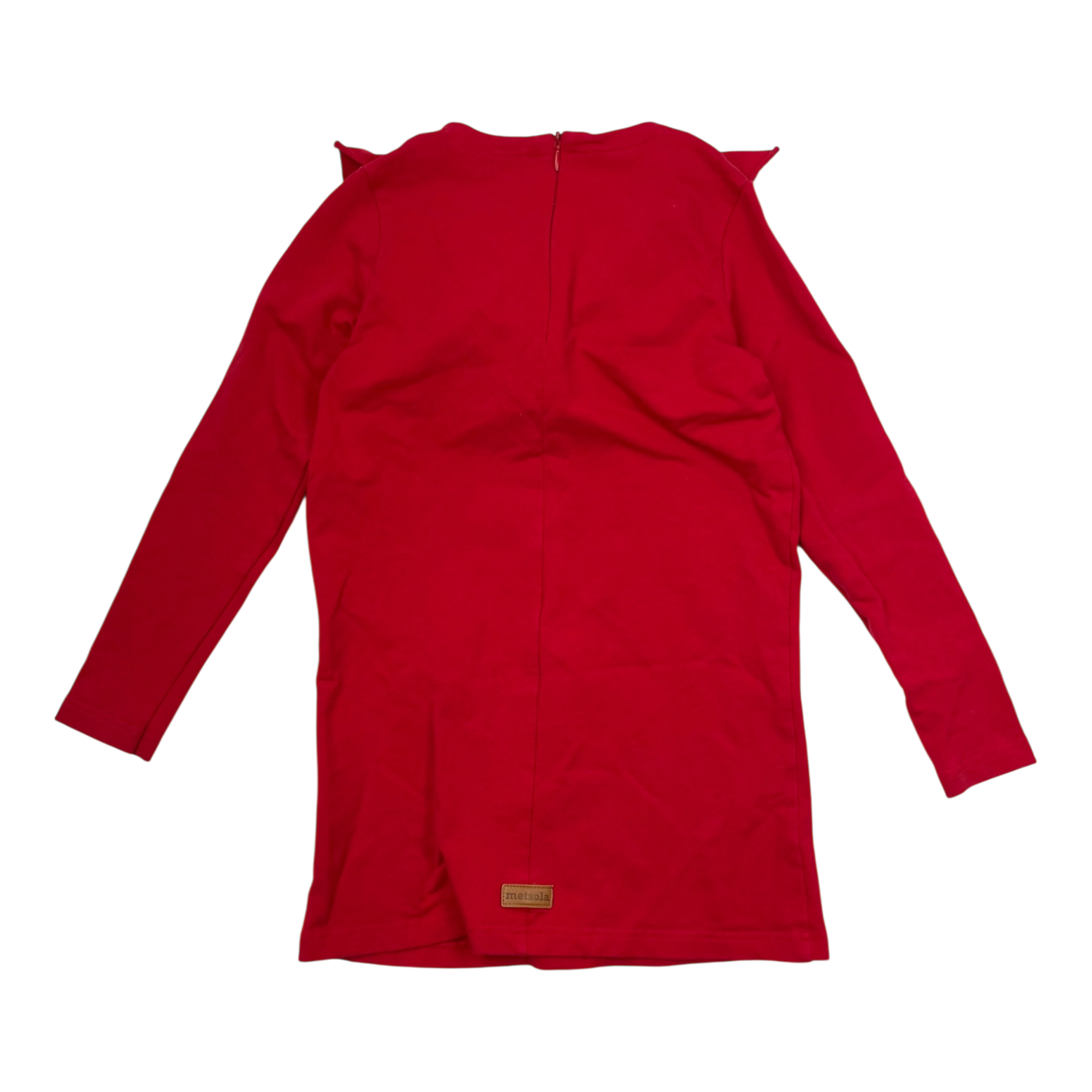 Metsola frill sweat dress, red | 122/128cm