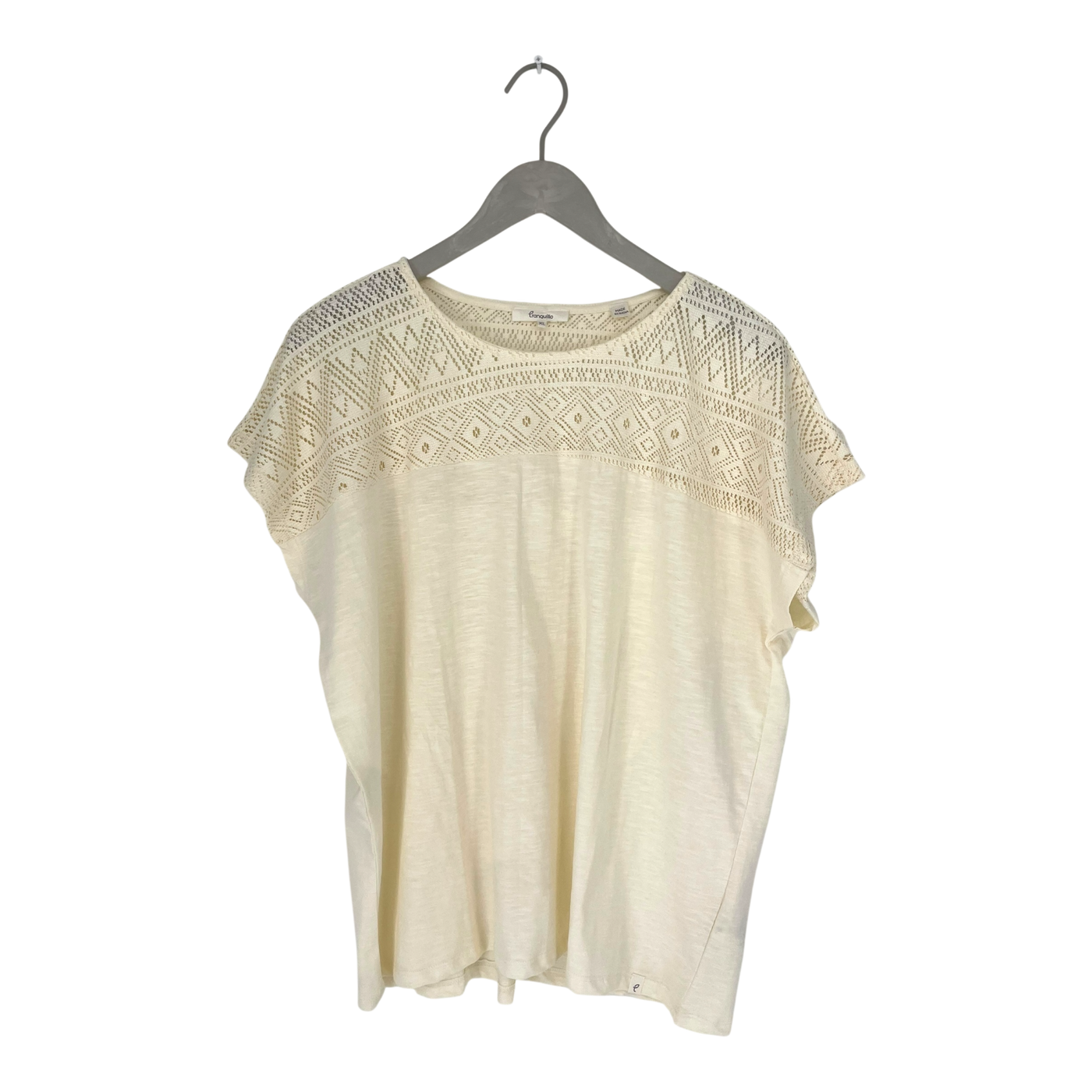Tranquillo lace t-shirt, cream | woman XL