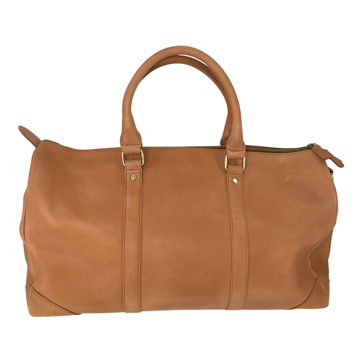 Holzrichter leather weekender duffel bag, caramel
