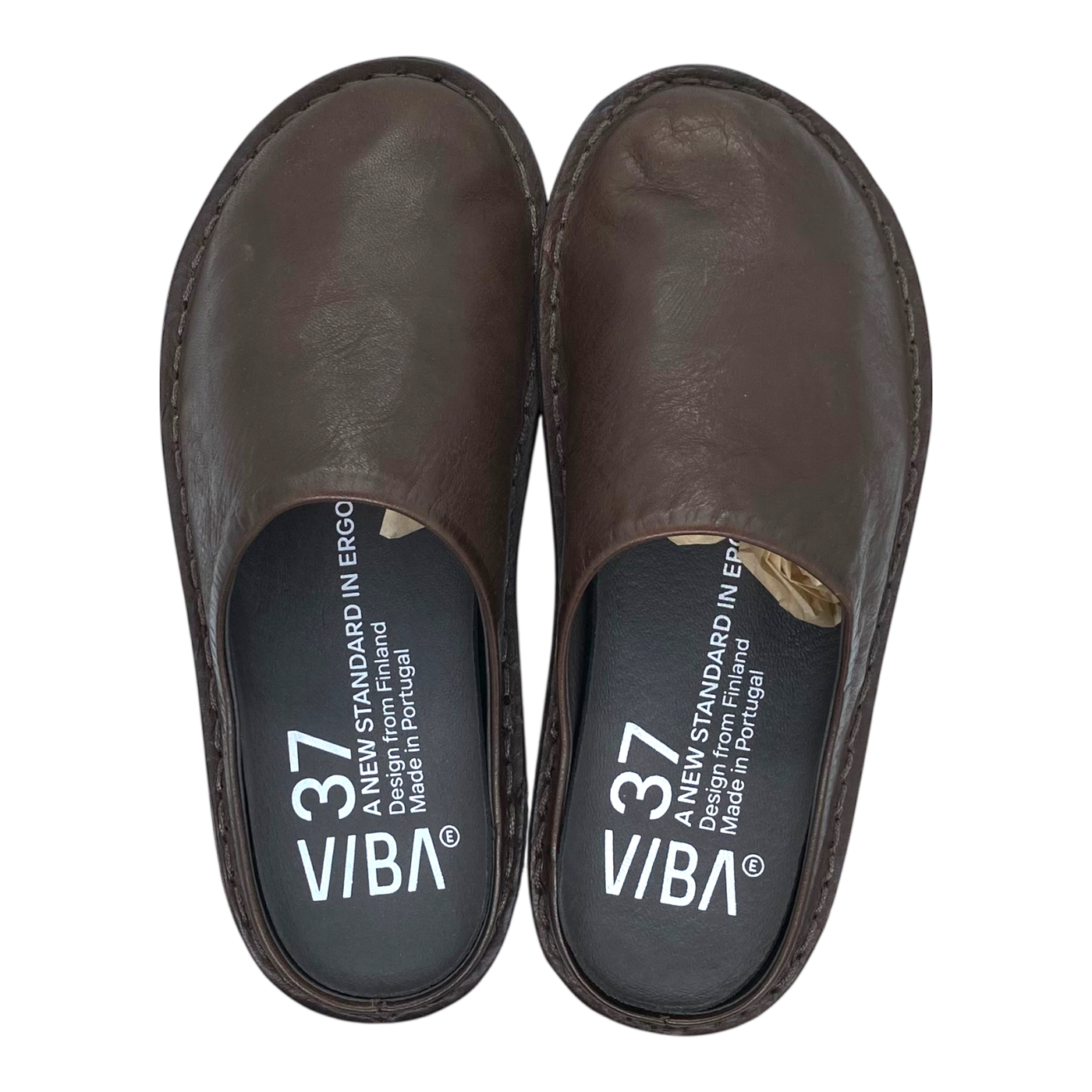 VIBAe Roma leather slippers, cocoa brown | 37