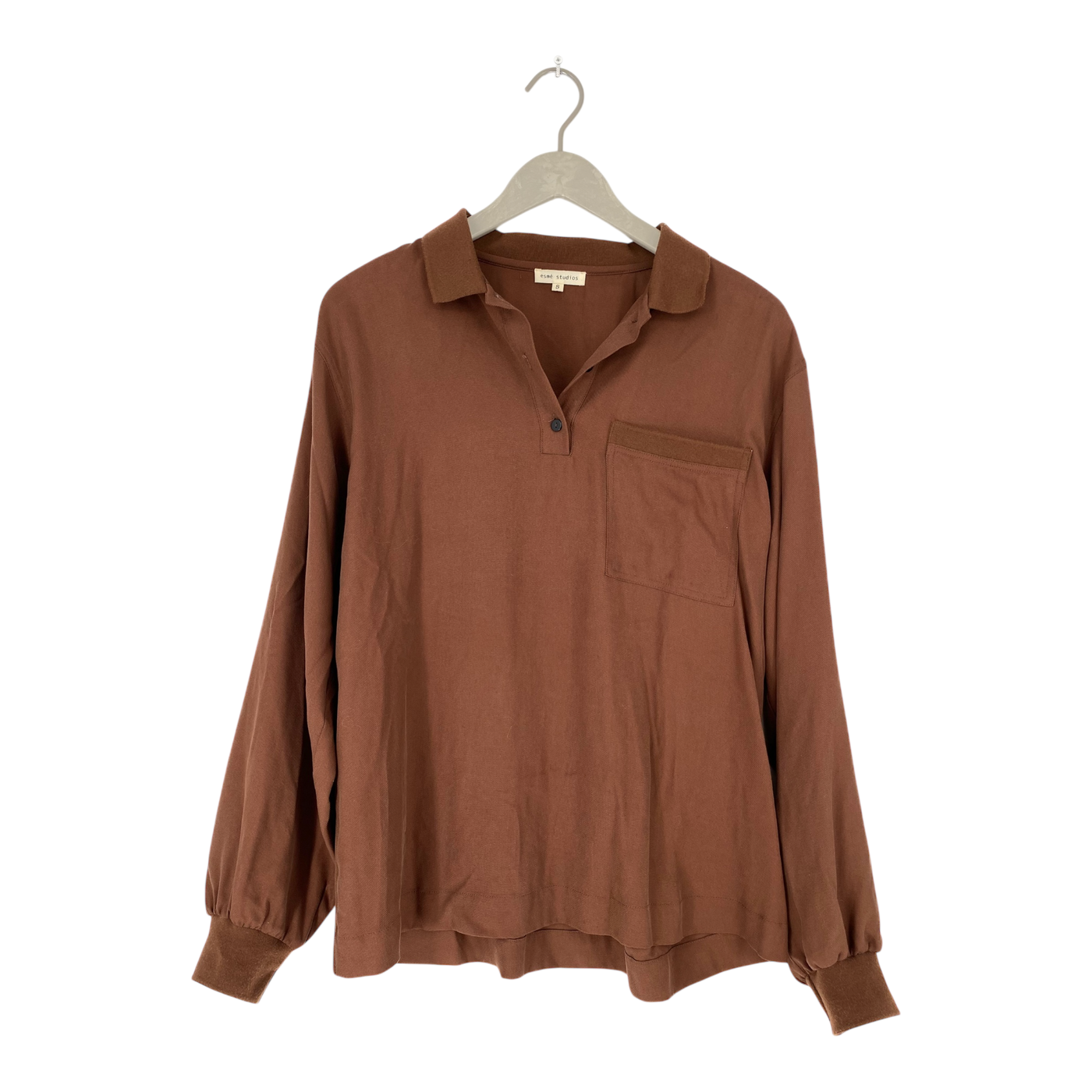 Esmé Studios pique shirt, brown | unisex S