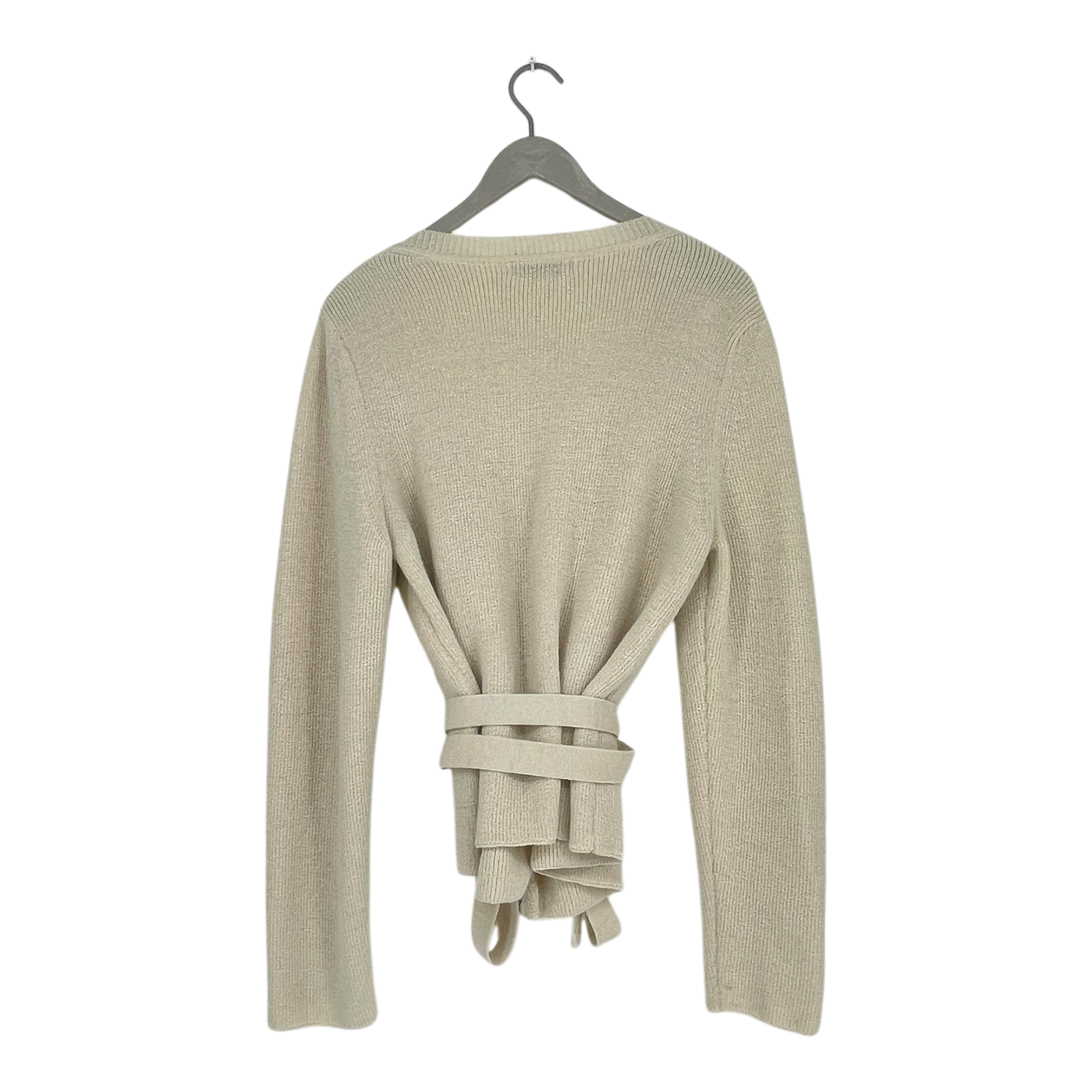 Alpa knit wrap sweater, white | woman L