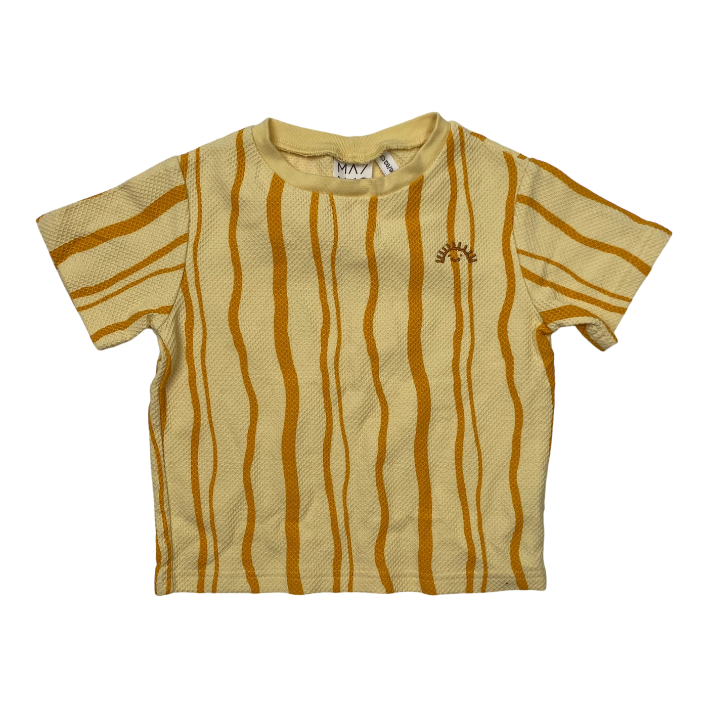 Mainio waffle t-shirt, yellow stripes | 86/92cm