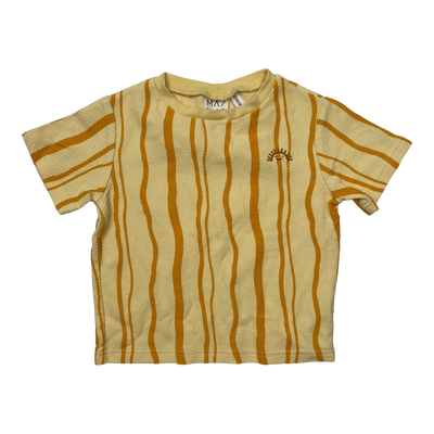 Mainio waffle t-shirt, yellow stripes | 86/92cm