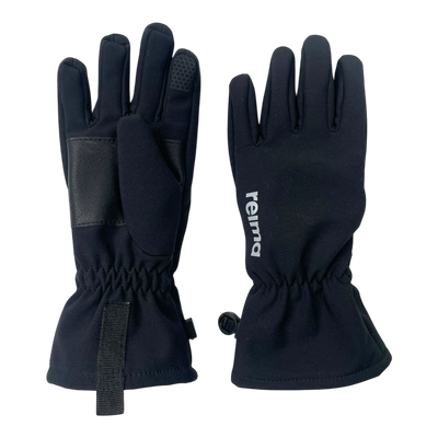 Reima softshell gloves, black | 6-8y