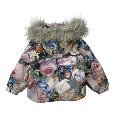 Molo hopla fur winter jacket, flower | 110cm