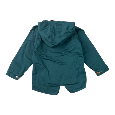 Aarre hooded parka, teal | 110/116cm