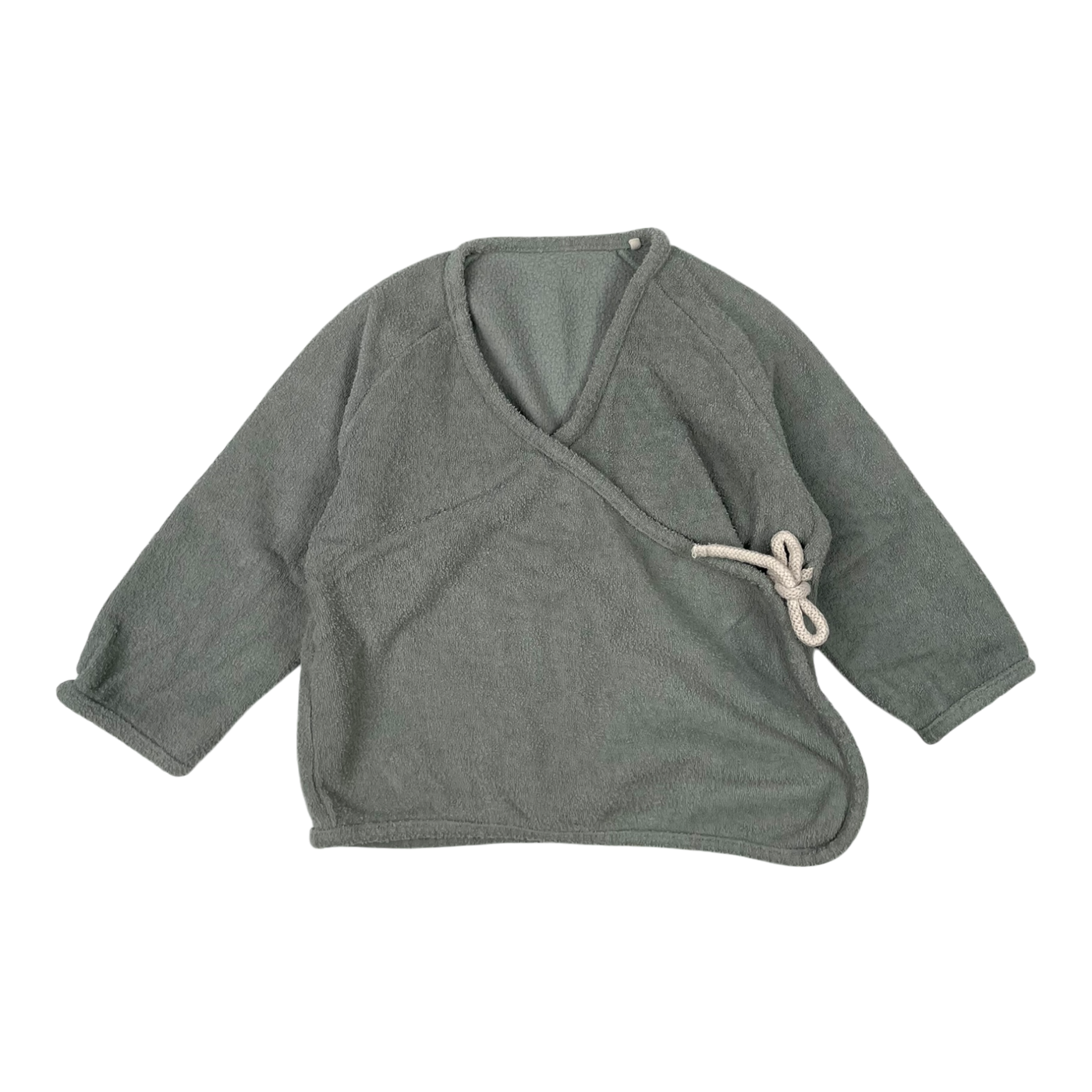 Monkind terry wrap shirt, sage green | 80/86cm