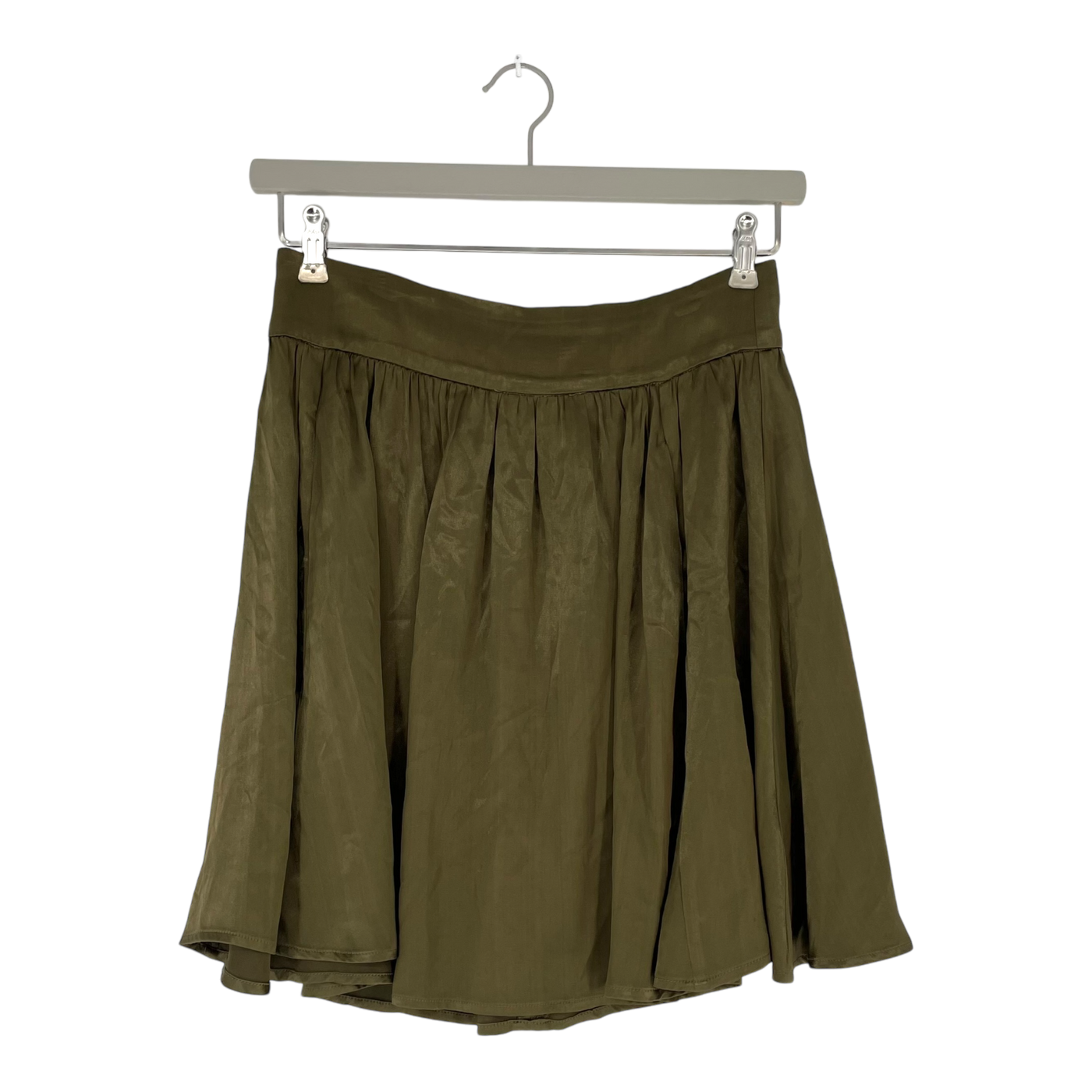 Ganni satin skirt, moss green | woman M