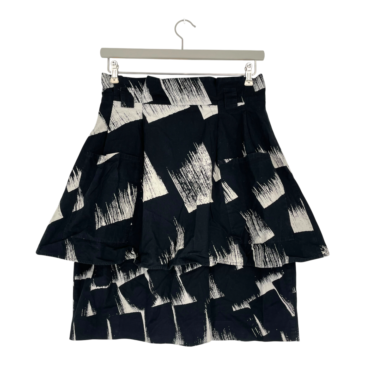 Marimekko woven layered skirt, black and white | woman 38