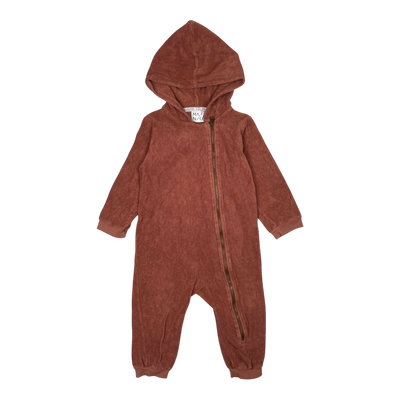 Mainio terry jumpsuit, brown | 86/92cm