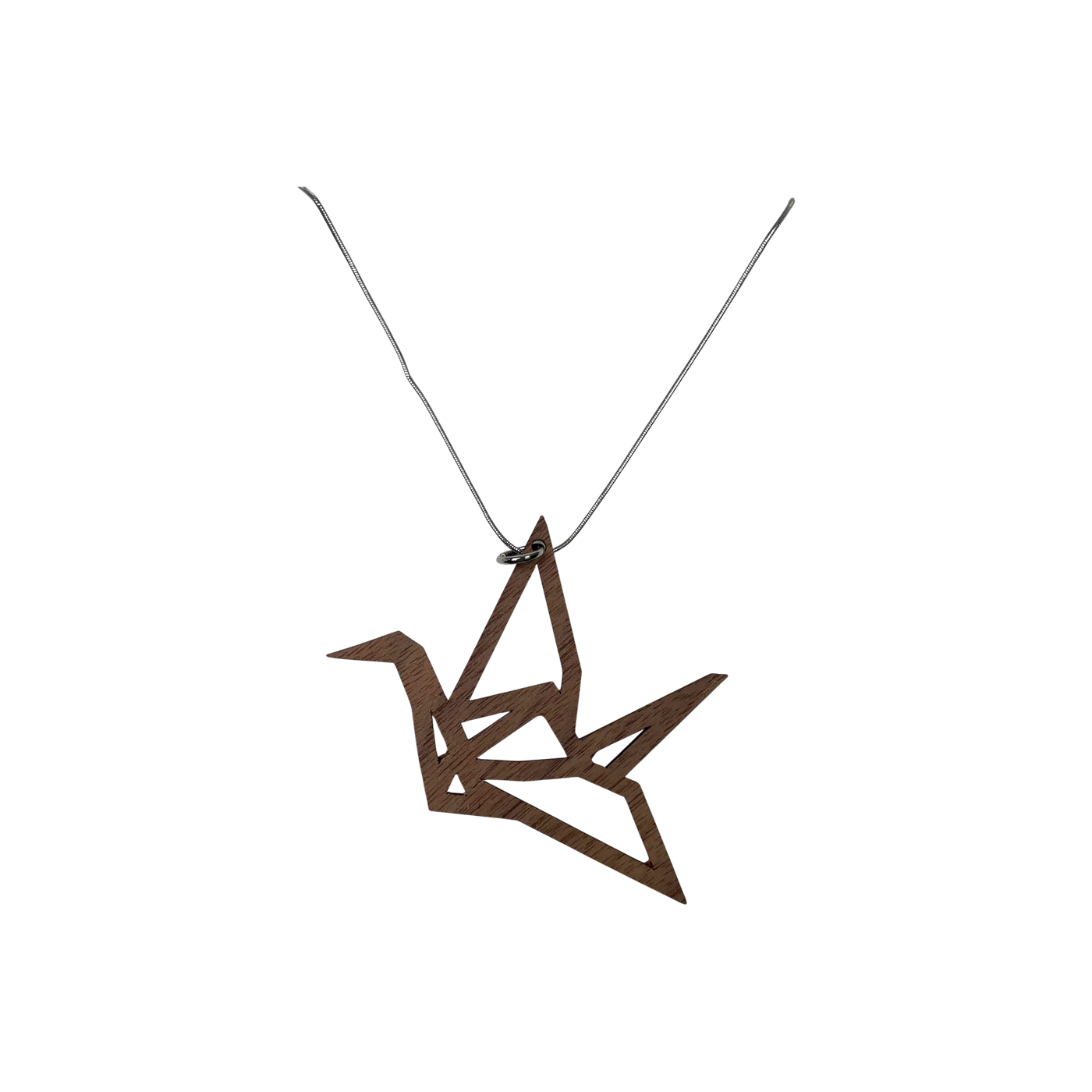 Yo Zen origami swan necklace, brown