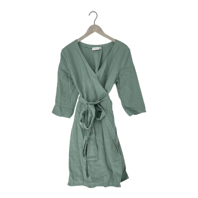 Nakoa linen wrap dress, tea green | woman M