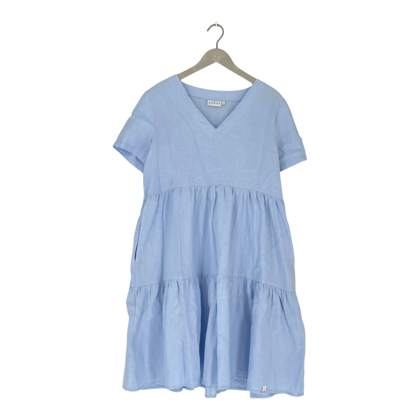 Nakoa linen layered dress, baby blue | woman L