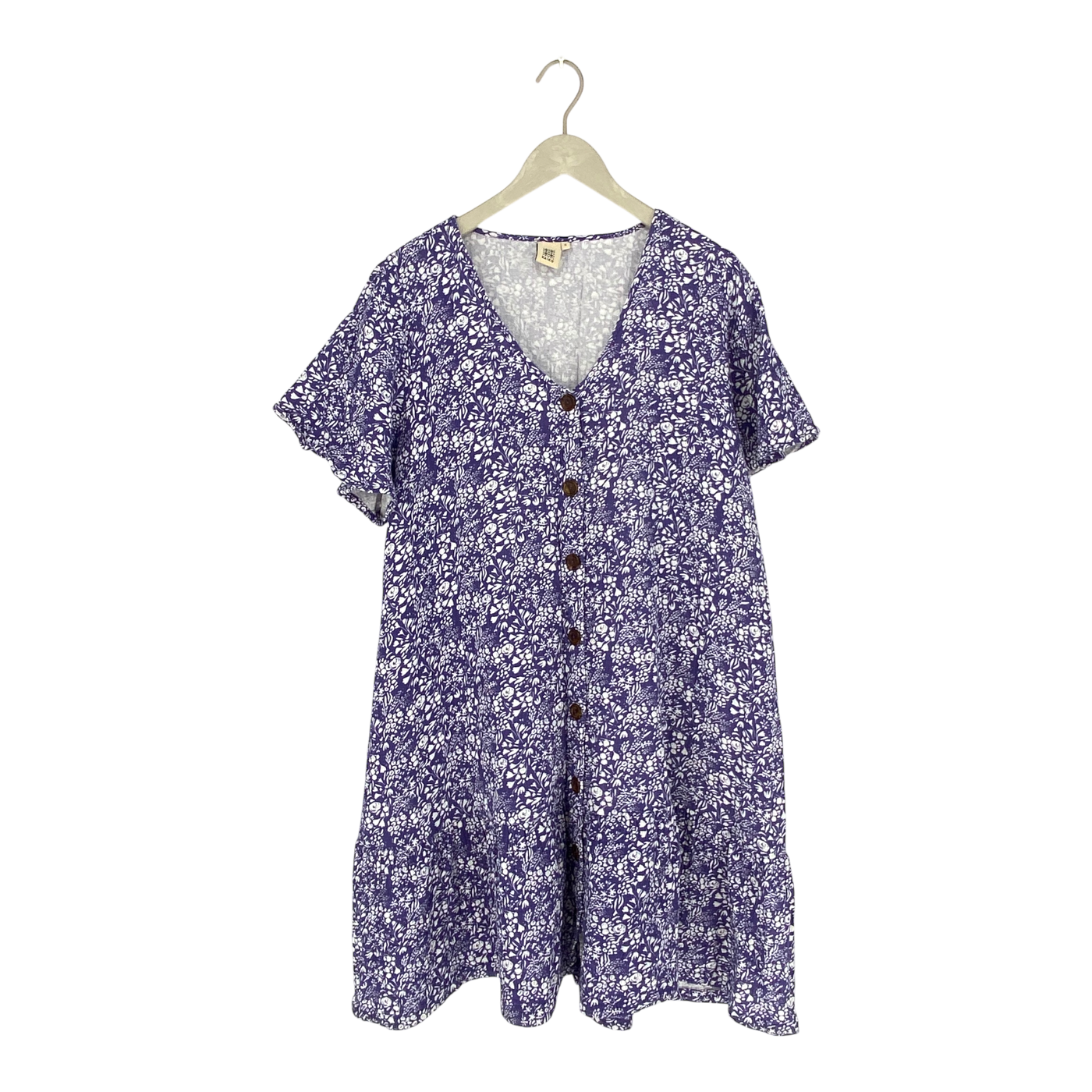 Kaiko muslin frill button dress, flowers | woman XL