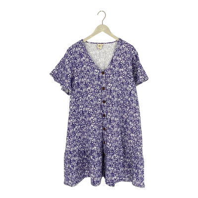 Kaiko muslin frill button dress, flowers | woman XL