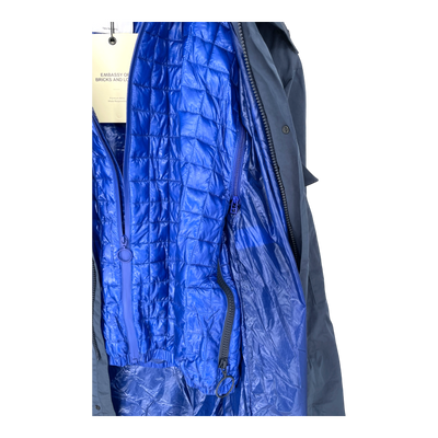 Embassy of Bricks and Logs khari rain coat, blue | unisex L