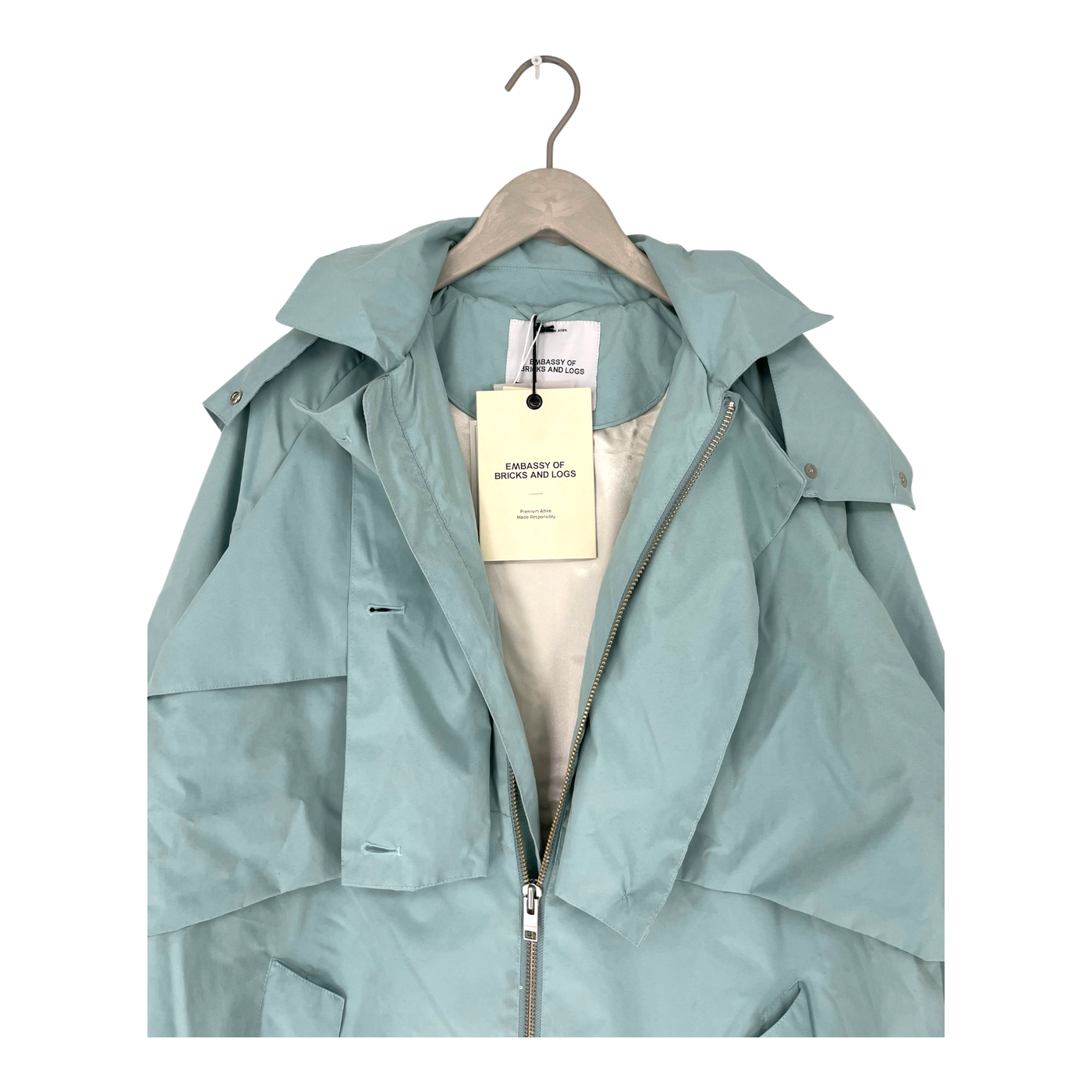 Embassy of Bricks and Logs kalmar trench coat, sky blue | woman S